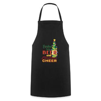 Through beer and Christmas jubilee tree gift - Cooking Apron - black - Front - AI Model Male 185 dark (185cm)