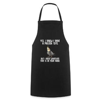 cockatiel cockatoo parrot bird gift - Cooking Apron - black - Front - AI Model Male 185 dark (185cm)