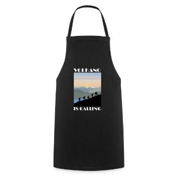 Le volcan appelle la migration de la lave le magma de feu de montagne - Tablier de cuisine - noir - Devant - AI Model Male 185 dark (185cm)