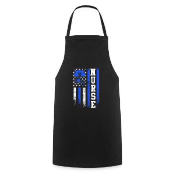 USA Nurse Nursing Nurse Nurse - Cooking Apron - black - Front - AI Model Male 185 dark (185cm)