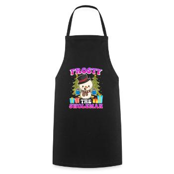 Frosty the Swoleman Snowman Weight Training - Cooking Apron - black - Front - AI Model Male 185 dark (185cm)