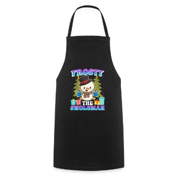 Frosty the Swoleman Snowman Weight Training - Cooking Apron - black - Front - AI Model Male 185 dark (185cm)
