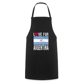 ARGENTINA flag - Cooking Apron - black - Front - AI Model Male 185 dark (185cm)