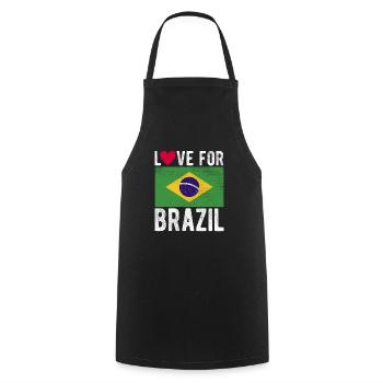 Drapeau du Brésil - Tablier de cuisine - noir - Devant - AI Model Male 185 dark (185cm)