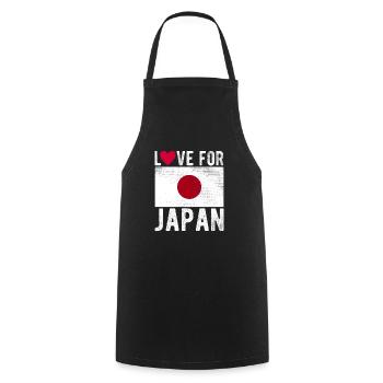 Japan Flag - Cooking Apron - black - Front - AI Model Male 185 dark (185cm)