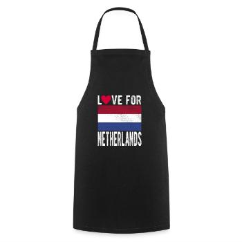 Drapeau des Pays-Bas - Tablier de cuisine - noir - Devant - AI Model Male 185 dark (185cm)
