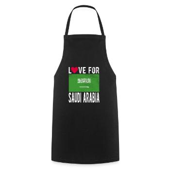 Saudi Arabia flag - Cooking Apron - black - Front - AI Model Male 185 dark (185cm)