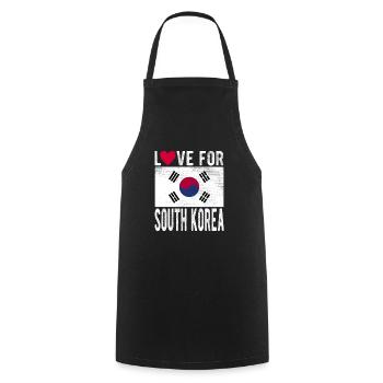 Drapeau de la Corée du Sud - Tablier de cuisine - noir - Devant - AI Model Male 185 dark (185cm)
