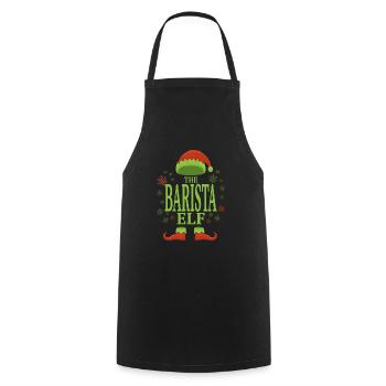 Barista Weihnachtself - Kochschürze - Schwarz - Vorne - AI Model Male 185 dark (185cm)