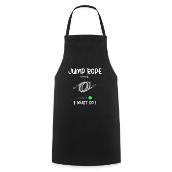 Jump Rope Calling - Seilspringen - Cooking Apron - black - Front - AI Model Male 185 dark (185cm)