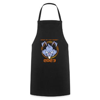 Happy Chinese New Year 2023 I Year Of The Rabbit - Cooking Apron - black - Front - AI Model Male 185 dark (185cm)