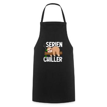 Faultier TV Serien Chiller, Fernsehschlafen Sloth - Kochschürze - Schwarz - Vorne - AI Model Male 185 dark (185cm)