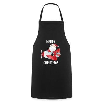 Joyeux Noël Drôle de Chemise de Noël - Tablier de cuisine - noir - Devant - AI Model Male 185 dark (185cm)
