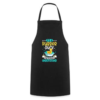 Rubber Ducks Duck Duck Lovers Bathroom - Cooking Apron - black - Front - AI Model Male 185 dark (185cm)