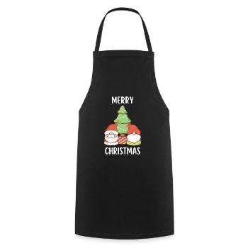 Joyeux Noël Drôle de Chemise de Noël - Tablier de cuisine - noir - Devant - AI Model Male 185 dark (185cm)
