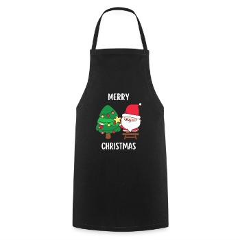 Merry Christmas Lustiges Weihnachtsshirt - Kochschürze - Schwarz - Vorne - AI Model Male 185 dark (185cm)