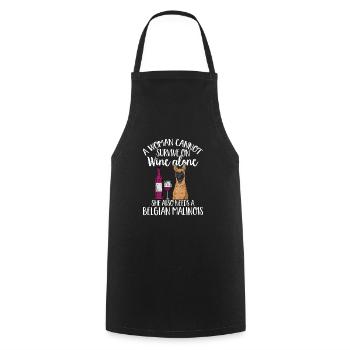 Malinois Belgian Shepherd Mechelaar Dog - Cooking Apron - black - Front - AI Model Male 185 dark (185cm)