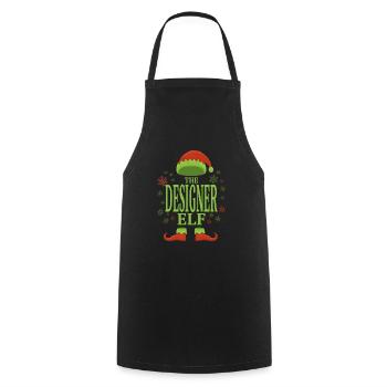Designer Christmas Elf - Cooking Apron - black - Front - AI Model Male 185 dark (185cm)