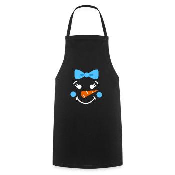 Snowman Face Children Christmas Daughter - Cooking Apron - black - Front - AI Model Male 185 dark (185cm)