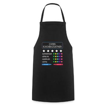 Définition Je suis un super enseignant de maternelle - Tablier de cuisine - noir - Devant - AI Model Male 185 dark (185cm)
