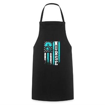 USA Nurse Nursing Nurse Nurse - Cooking Apron - black - Front - AI Model Male 185 dark (185cm)