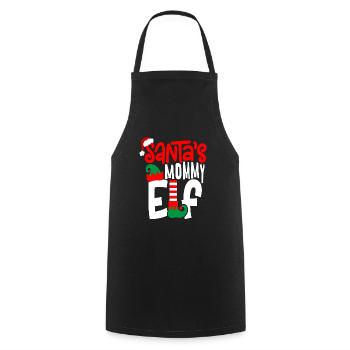 Maman lutine du Père Noël - Tablier de cuisine - noir - Devant - AI Model Male 185 dark (185cm)