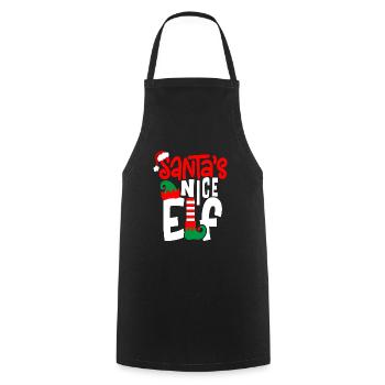 Lutin de Nice du Père Noël - Tablier de cuisine - noir - Devant - AI Model Male 185 dark (185cm)
