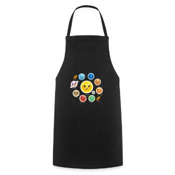 Système solaire Planètes Science Espace Réaliste mignon - Tablier de cuisine - noir - Devant - AI Model Male 185 dark (185cm)