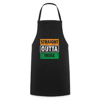 Straight Outta Indien Happy Republic Day Indian - Kochschürze - Schwarz - Vorne - AI Model Male 185 dark (185cm)