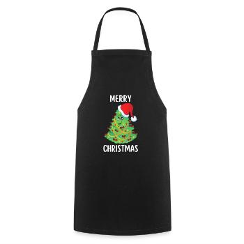 Joyeux Noël Drôle de Chemise de Noël - Tablier de cuisine - noir - Devant - AI Model Male 185 dark (185cm)