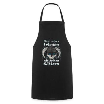 Wikinger Totenkopf , mach deinen Frieden mit - Kochschürze - Schwarz - Vorne - AI Model Male 185 dark (185cm)