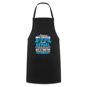 Je suis chanceux parce que j ai une fille génial - Tablier de cuisine - noir - Devant - AI Model Male 185 dark (185cm)