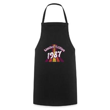 Edition Limitée Millésime 1987 - Tablier de cuisine - noir - Devant - AI Model Male 185 dark (185cm)