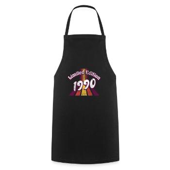 Limited Edition 1990 Vintage - Kochschürze - Schwarz - Vorne - AI Model Male 185 dark (185cm)