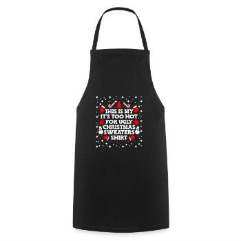 Zu heiß fr Ugly Christmas Sweater - Kochschürze - Schwarz - Vorne - AI Model Male 185 dark (185cm)