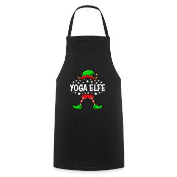 Yoga Elfe Weihnachten Yogalehrer Nikolaus - Kochschürze - Schwarz - Vorne - AI Model Male 185 dark (185cm)
