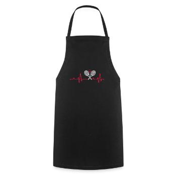 Tennis Heartbeat Sports Player Coach Les fans adorent - Tablier de cuisine - noir - Devant - AI Model Male 185 dark (185cm)