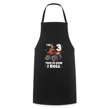 Bigfoot Party Supplies I'm 3 This Is How I Roll - Cooking Apron - black - Front - AI Model Male 185 dark (185cm)