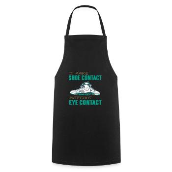 Make Shoe Contact Before Eye Contact Sneaker Head - Cooking Apron - black - Front - AI Model Male 185 dark (185cm)