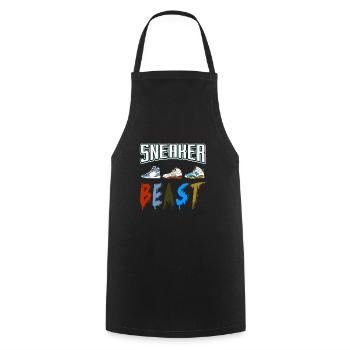 Sneaker Beast Retro Funny Sneaker Head T-Shirt - Cooking Apron - black - Front - AI Model Male 185 dark (185cm)