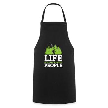 Bigfoot Sasquatch Life Is Better Without People - Cooking Apron - black - Front - AI Model Male 185 dark (185cm)