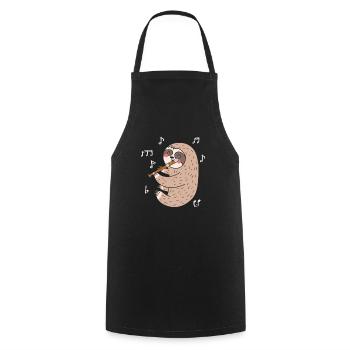 Sloth Whisperer Flute Player Flutist Musician - Cooking Apron - black - Front - AI Model Male 185 dark (185cm)