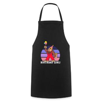 Bigfoot Party Supplies Birthday Girl Sasquatch - Cooking Apron - black - Front - AI Model Male 185 dark (185cm)