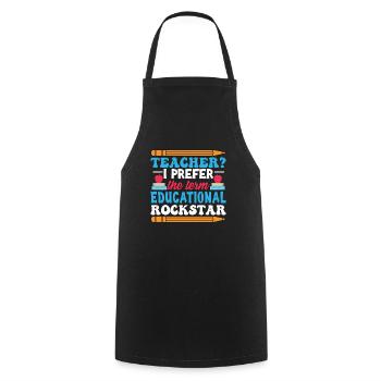 Funny School Humor Teacher - Cooking Apron - black - Front - AI Model Male 185 dark (185cm)