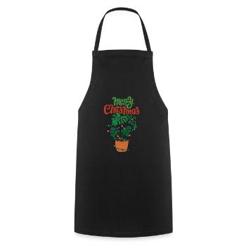 Christmas Monstera avec guirlande lumineuse Arbre - Tablier de cuisine - noir - Devant - AI Model Male 185 dark (185cm)
