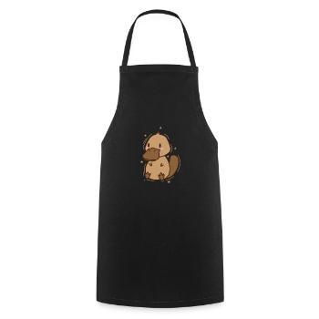 Platypus as duck Outback Australia - Cooking Apron - black - Front - AI Model Male 185 dark (185cm)