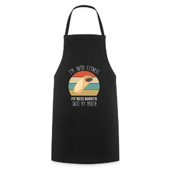 I'm Into Fitness, Fitness Burrito Into My Mouth - Cooking Apron - black - Front - AI Model Male 185 dark (185cm)