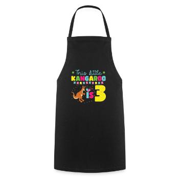 This Little Kangaroo Is 3 Wildlife Animal Birthday - Cooking Apron - black - Front - AI Model Male 185 dark (185cm)