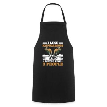 I Like Kangaroos And Maybe Like 3 People Wildlife - Cooking Apron - black - Front - AI Model Male 185 dark (185cm)