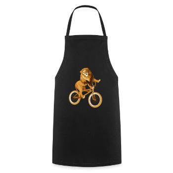 Lion Whisperer Safari Wildlife Animal Bike Lover - Tablier de cuisine - noir - Devant - AI Model Male 185 dark (185cm)